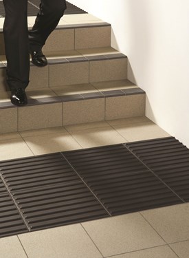 TACTILE CORDUROY ANTHRACITE with GRITSTONE STEEL GREY and STEP TREAD in BLACK